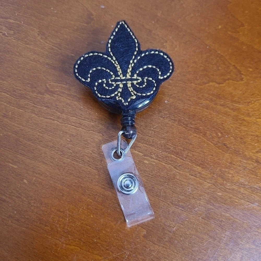 New Orleans Fleur De Lis Retractable Badge Reel